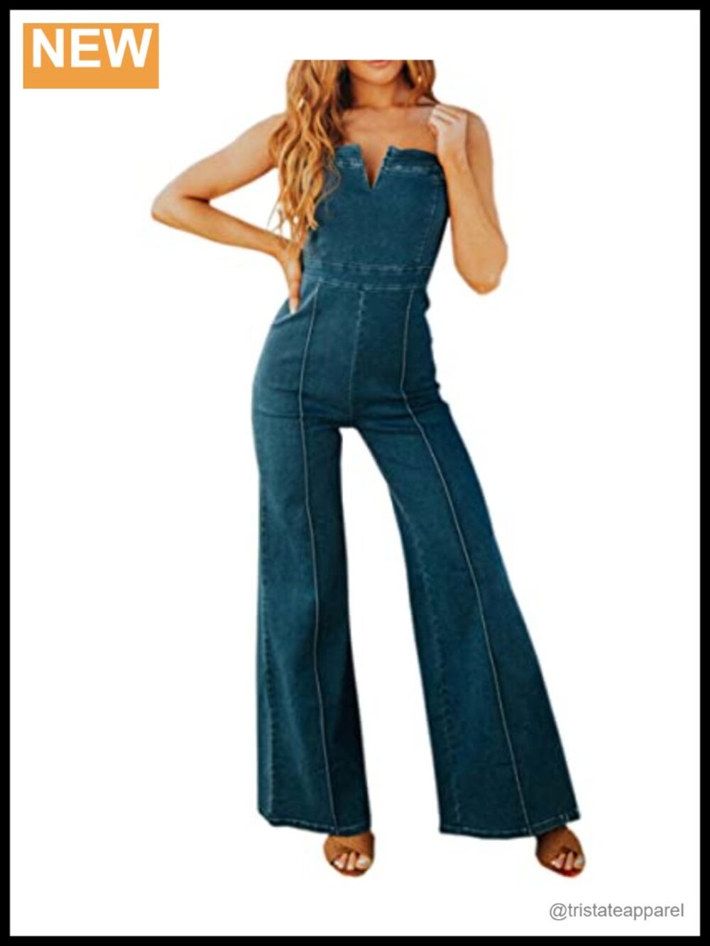 Sleeveless Slim Fit High Waist Denim Jumpsuit Romper